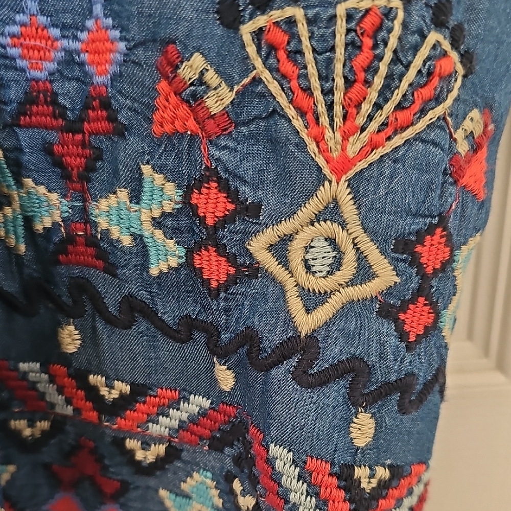 Johnny Was Piper Shirt Tail Kimono Boho Embroidered Large Preowned - Picture 14 of 14